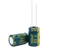 Circuits de contrôle 20pcs Condensateur électrolytique en aluminium haute fréquence à faible résistance 63V100UF 100uf63v Volume: 6x12 8x12