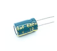 Circuits de contrôle Condensateur électrolytique en aluminium, 10 pièces, 10V, 680UF, faible ESR/impédance, haute fréquence, taille 8x12