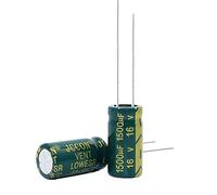 Circuits de contrôle Condensateur électrolytique en aluminium haute fréquence à faible résistance 10 pièces 16v1500UF 1500uf16v Volume: 10x20