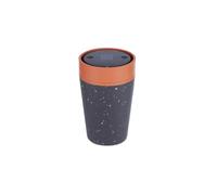 Circular & Co. Mug Isotherme Cafe 227ml | Tasse à Café Écologique en Plastique Recyclé | 100% Étanche & Sans BPA | Couvercle 360° | Garde Chaud/Froid 60-90 Min | Passe au Lave-Vaisselle | Gris, Orange