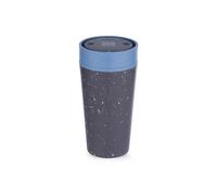 Circular & Co. Mug Isotherme Cafe 340ml | Tasse à Café Écologique en Plastique Recyclé | 100% Étanche & Sans BPA | Couvercle 360° | Garde Chaud/Froid 60-90 Min | Passe au Lave-Vaisselle | Gris, Bleu
