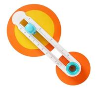 Circular Cutter rotatif manuel 360°,Outil de découpe circulaire avec règle transparente, diamètre réglable, Pour scrapbooking, DIY, cartes et invitations,Lame amovible sécurisée (8-32cm)