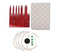 Circular Knitting Needle Set Aluminium Interchangeable Smoothing Ergonomic Needles for Knitting Beginners with Storage Bag 18Pcs 3 to 6mm