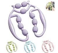 Circular Leg Clamp Roller,Manual Massage Relax Roller with 9 Wheels,Cellulite Roller Muscle Relaxer Leg Massager,Ring Roller Legs Arms Massage Tool for Indoor Sports Yoga (Purple)