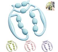 Circular Leg Clamp Roller,Manual Massage Relax Roller with 9 Wheels,Cellulite Roller Muscle Relaxer Leg Massager,Ring Roller Legs Arms Massage Tool for Indoor Sports Yoga (Blue)