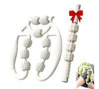 Circular Leg Clamp,Upgraded 360 °9 Wheel Circular Legs Clamp,Leg Massager Roller,Multifunctional Ring Roller,for Legs Neck Muscle Hand Arm Relaxer (White)