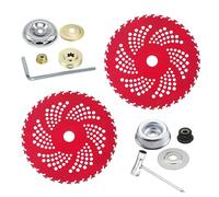 Circular Saw Blade for Weed Trimmers, 9-Inch Carbide Weeding Tool with Universal Adapter Kit, Mowing Lawn Weeds, Suitable for Park Lawn Maintenance (2PCS)