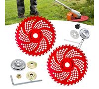 Circular Saw Blade for Weed Trimmers, 9 X 36 Teeth Carbide Tipped Blades with Adapter Kit, Weed Wacker Blade for Brush Cutter, Trimmer, Weeder, Steel Wire Grass Trimmer Head (2 Blades Set)