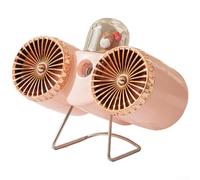 Circulateur d'Air Portable Dual Head Ventilateur Oscillant avec Humidificateur Intégré Quiet 36dB 1200mAh(Pink)