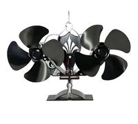 Circulateur de foyer alimenté par l'identité - Ventilateur à double tête propulsé par la chaleur pour fours à bois - 125 mm - Aiguiseur amélioré - Transfert de chaleur doux - Batterie déni de batterie