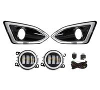 Circulation Diurne Pour Ford Pour Edge 2015-2018 DRL Feux Diurnes Angel Eyes Halogène Antibrouillard 12V LED(White Blue Ring)