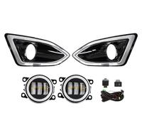Circulation Diurne Pour Ford Pour Edge 2015-2018 DRL Feux Diurnes Angel Eyes Halogène Antibrouillard 12V LED(White White Ring)