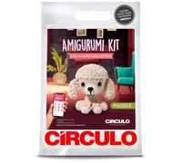 Circulo Amigurumi Kit - Collection chats et chiens - Tous les matériaux sont inclus, instructions claires faciles à suivre (français non garanti) - 1 kit de crochet (caniche)