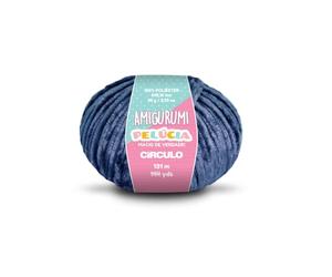 CIRCULO Amigurumi Pelucia - Fil chenille spécial velours pour amigurumi et couverture, 130 m, peigné (2856 - bleu marine)