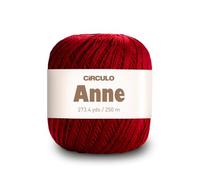 CIRCULO Anne Fil pour crochet et tricot 100 % coton brésilien mercerisé issu de fibres vierges - Doux - 250 m - 73 g (3402 - Circulo rouge)