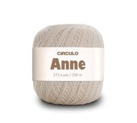 CIRCULO Anne Fil pour crochet et tricot 100 % coton brésilien mercerisé issu de fibres vierges - Doux - 250 m - 73 g (20 - Naturel)