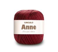 CIRCULO Anne Fil pour crochet et tricot 100 % coton brésilien mercerisé provenant de fibres vierges - Doux - 250 m - 73 g (7136 - Marsala)
