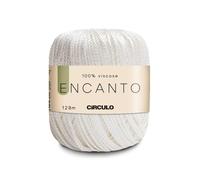 Círculo Encanto - Pelote de laine 100 % viscose - Poids léger - Laine peignée - Blanc cassé - 100 g - 250 m - Couleur 8176 - Blanc cassé