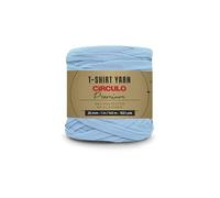 CÍRCULO - Fil de haute qualité pour t-shirts, doux, léger, sans coutures, sans nœuds, facile à utiliser, Fettuccini Zpagetti, fil pour t-shirts au crochet et au tricot, 130 m, bleu
