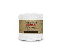 CIRCULO - Fil de qualité supérieure pour t-shirt, doux, léger, sans couture, sans nœuds, facile à utiliser - Fettuccini Zpagetti - Fil pour crochet et tricot - 130 m, porcelaine