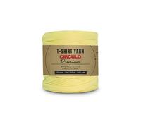 CIRCULO Fil Premium pour T-Shirt, fil volumineux, doux, léger, sans couture, sans nœuds, facile à utiliser, Fettuccini Zpagetti, fil pour T-Shirt à crocheter et à tricoter, 150 m, (1723 - Citrine)