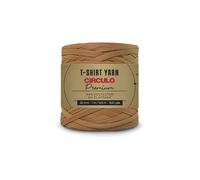 CIRCULO T-shirt de qualité supérieure - Fil volumineux - Doux, léger, sans couture, sans nœuds. Facile à utiliser, Fettuccini Zpagetti, pour crochet et tricot - 140 m, (7929 - Pécan)