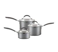 Circulon Scratch Defense - Ensemble de casseroles anti-adhésives avec couvercles à induction avec couvercles, passe au lave-vaisselle et au four avec couvercles filtrants et bords verseurs, finition