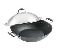 Circulon Scratch Defense Wok anti-adhésif 36 cm - Wok à induction avec revêtement anti-adhésif extrême et couvercle en acier inoxydable, passe au lave-vaisselle et au four