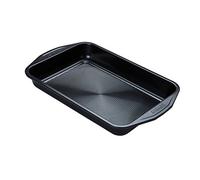 Circulon Ultimum Plaque de cuisson profonde antiadhésive - Moule à gâteau rectangulaire ou à rôtir en acier au carbone durable, passe au congélateur et au lave-vaisselle, 39,5 x 25 x 5 cm, noir
