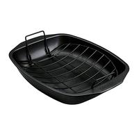 Circulon Ultimum Plat à rôtir avec Grille - Plat à rôtir pour Four antiadhésif, Passe au congélateur et au Lave-Vaisselle en Acier au Carbone, Noir, 39,4 x 30,7 x 6,5 cm