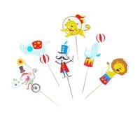 Circus Cake Toper - Décorations de gâteau de | Décorations de gâteau de tigre de dessin animé, animaux de , tigre dauphin, décorations de gâteau d'anniversaire, piquet de cupcake pour