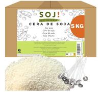 Cire à bougie - Soj - 5KG - 100% Naturelle - SANS OGM - 50 Mèches Offertes