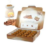 Cire à la cannelle fondante - 16 x 0,176 once en forme de cœur, cire parfumée aux épices à la cannelle dans un élégant coffret cadeau - Spotless Leopard - Cadeau parfumé parfait