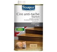 STARWAX - Cire Starlon Anti-Tache pour Parquets Cirés Teinte Bois Clair - Embellit, Nourrit et Protège des Taches - Non Glissant - Aspect Ciré-Satiné - 1L - 30m²/couche