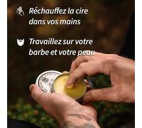 Cire Barbe Hommes - Boisé - Baume Barbe - Produit Barbe Homme Au Beurre De Karité, Huile De Jojoba Et Cire D'abeille - Moustache & Barbe Styling Complet - Entretien Barbe Homme 60ml