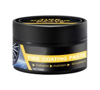 Cire Brillante pour pneus - Pâte à Roue Haute avec revêtement 100G | Vêtements Noirs Brillants pour détails de Voiture, Nettoyage Automatique des Jantes, Protection de en Caoutchouc, Entretien