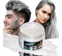 Cire Colorante Cheveux Blanc Coloration Temporaire Cheveux pour Hommes et Femmes Cire Colorante Lavable DIY Gel Colorant Cheveux pour Halloween FêTes de NoëL Cosplay