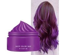 Cire Colorante pour Cheveux Gris Argenté, Coloration Temporaire Pour Cheveux Foncés, Crème De Boue Pour Coiffure Instantanée Pour Fête, Cosplay, Discothèque, Mascarade, Halloween(Purple)