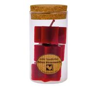 Cire d'abeille - Bougie étoile rouge dans un cylindre taille bougie à chauffe-plat - lot de 3