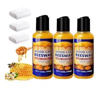 Cire d'abeille naturelle Orange Oil Wood Conditioner, Cire d'abeille de soins au bois, Pulvérisateur de cire d'abeille pour meubles polonais (3 PCS)