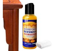 Cire d'abeille pour bois - Cire d'abeille naturelle pour finition bois, 120 ml - Cire d'abeille naturelle pour meubles avec serviette pour polissage du bois, entretien des portes en bois