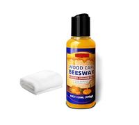 Cire d'Abeille pour Meubles en Bois 120ml avec Chiffon - Cire Naturelle Incolore pour Entretien, Protection et Rénovation du Bois Intérieur, Polish Bois pour Meubles, Tables et Parquets