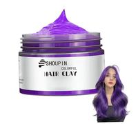 Cire de coloration capillaire, teinture capillaire temporaire lavable, aucun blanchiment nécessaire, tenue toute la journée pour Halloween, cosplay, fêtes violet 100g