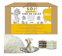 Cire de Colza sans OGM pour la fabrication de bougies moulées, cire à bougie (3KG)