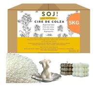 Cire de colza - SOJ - 5 kg - Sans OGM - Blanche - Pour bougies moulées