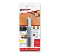 edding 8902 - kit de cire de réparation pour sols en bois - noir - 3 cires dures - pour réparer les dommages et les rayures sur les sols en bois