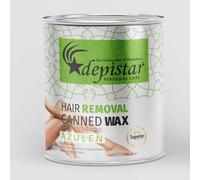 Cire d'épilation en pot Depistar 800 ml - Pot cire à épiler jetable avec bandes professionnel (Lot de 3, Vert Azulen)