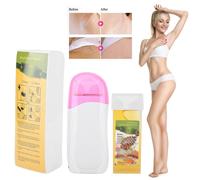 Cire DePilatoire Rouleau ReChauffeur Machine + 100 PieCes Papier Cire + Cire ePilation Ensemble