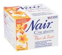 NAIR - Cire Divine aux Extraits de Fleur de Tiaré, Spéciale Peaux Sensibles, Se Retire Sans Bandes, Pot de 400g + 2 Lingettes "Finition Parfaite"