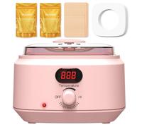 Cire Epilation avec 200g Cire Epilation Perle pour Epilation, Chauffe Cire aves LED Écran, Perle de Cire Epilation sans Bande